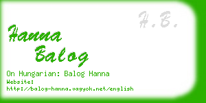 hanna balog business card